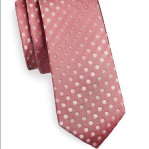 Kenneth Cole New York Slim Dotted Silk Tie-coral-one Size